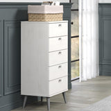 Augusta Curved 5 Drawer Narrow Tallboy Chest Dresser