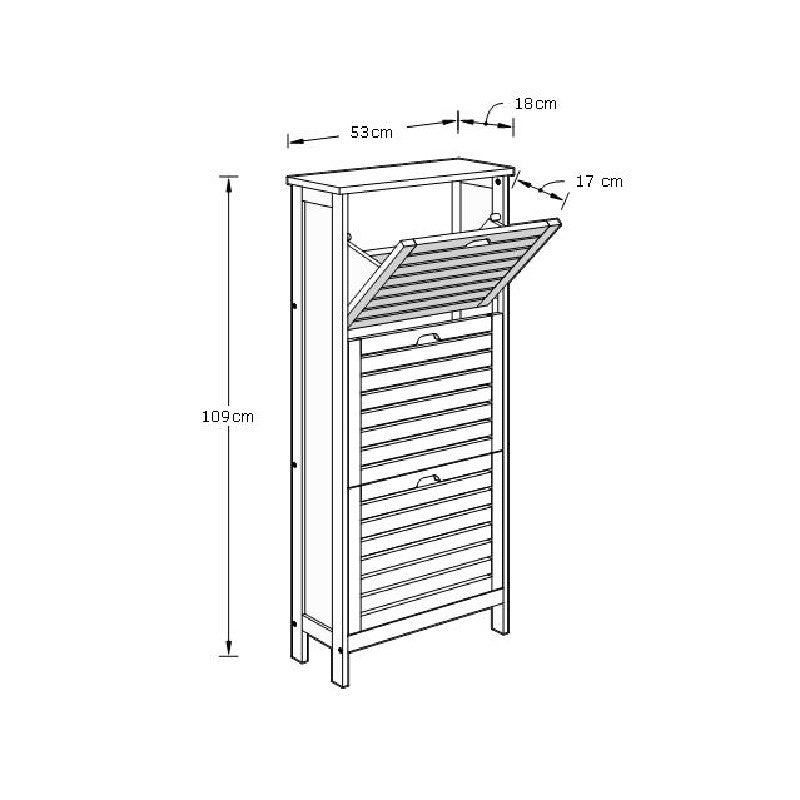 Bergen Modern Three Tier Flip Down Shoe Cabinet - GFW