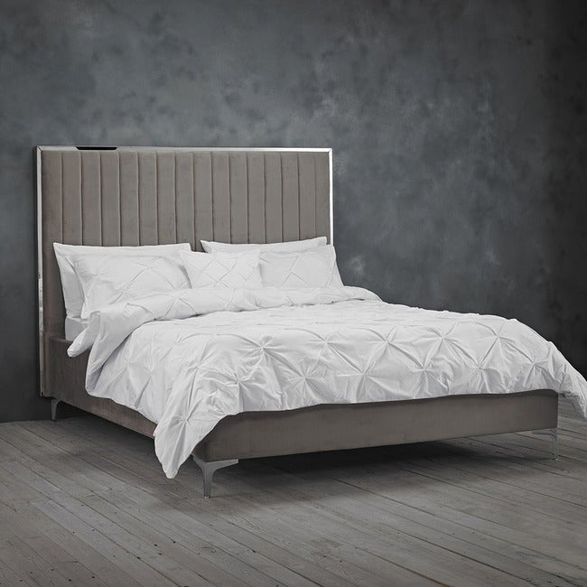 Berkeley Mink Velvet Bed Frame - LPD