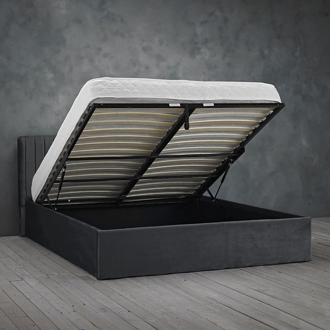 Berlin Velvet Ottoman Bed Frame - LPD