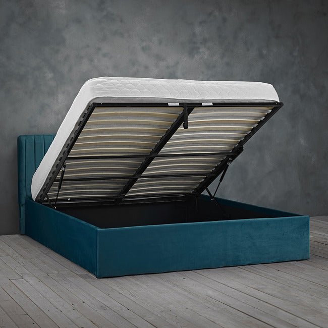 Berlin Velvet Ottoman Bed Frame - LPD