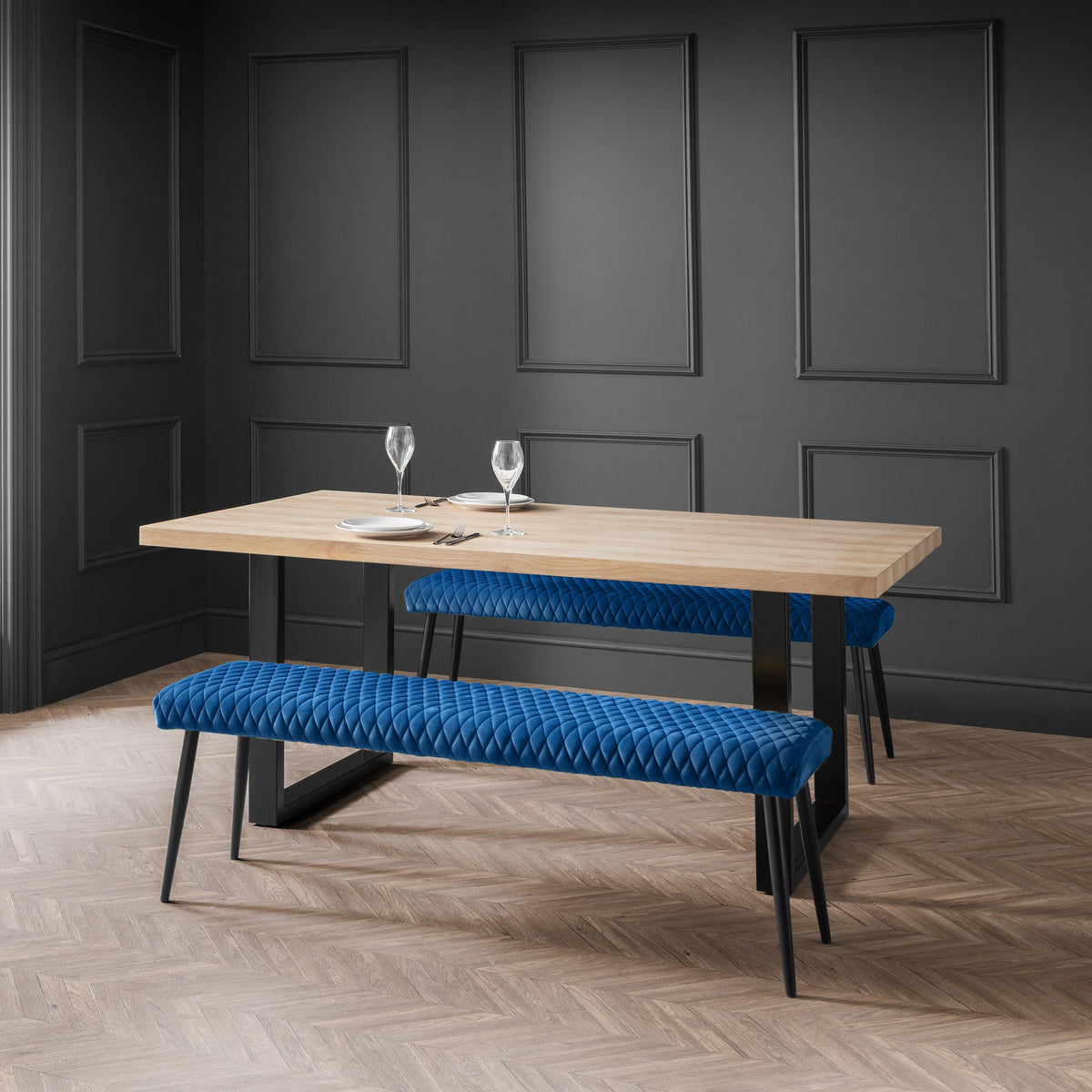 Berwick Dining Table & 2 Luxe Low Benches – Own Furniture