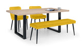 Berwick Dining Table Luxe Low Bench & 2 Luxe Chairs - Julian Bowen