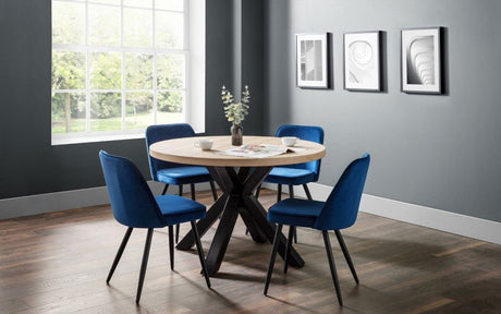 Berwick Round Table & 4 Burgess Chairs - Julian Bowen