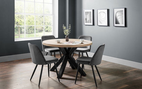 Berwick Round Table & 4 Burgess Chairs - Julian Bowen