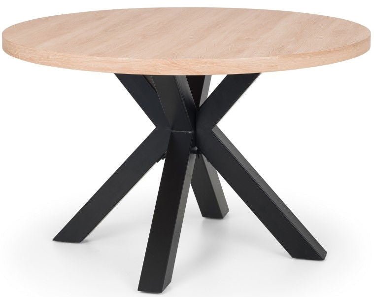 Berwick Round Table & 4 Hobart Scalloped Chairs - Julian Bowen