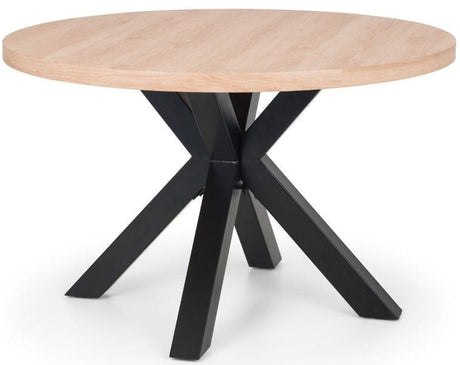 Berwick Round Table & 4 Hobart Scalloped Chairs - Julian Bowen