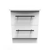 Beverley 2 Drawer Bedside Cabinet - Welcome Furniture