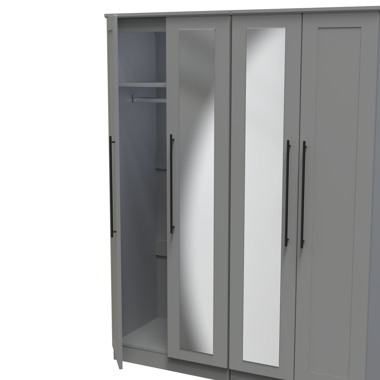 Beverley 4 Door Mirrored Wardrobe - Welcome Furniture