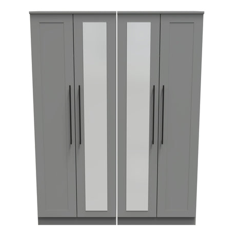 Beverley 4 Door Mirrored Wardrobe - Welcome Furniture