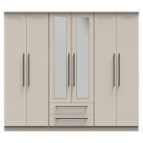 Beverley 6 Door 2 Drawer Mirrored Wardrobe - Welcome Furniture