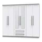 Beverley 6 Door 2 Drawer Mirrored Wardrobe - Welcome Furniture
