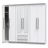 Beverley 6 Door 2 Drawer Mirrored Wardrobe - Welcome Furniture
