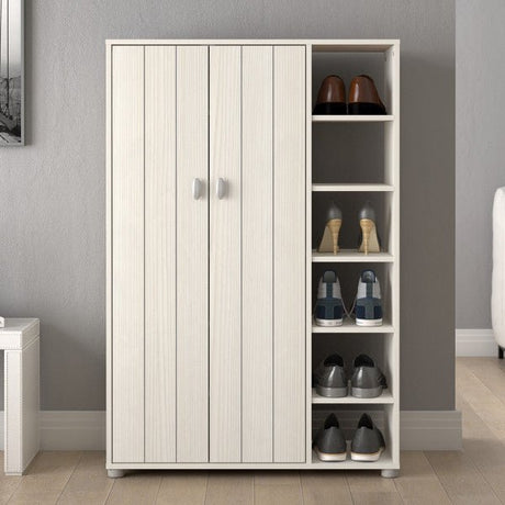 Bideford Tall Modern 2 Door Shoe Cabinet - GFW