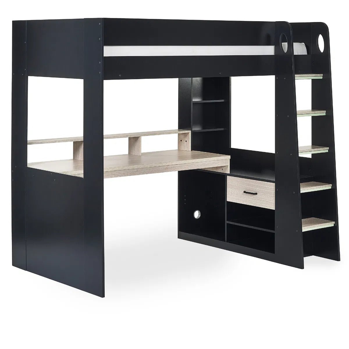 Blaze Gaming High Sleeper Bed Frame with Desk - Julian Bowen