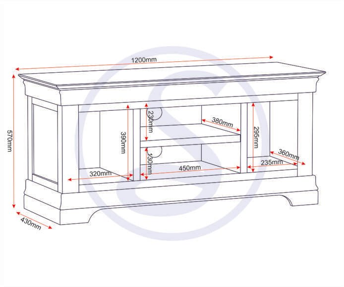 Bordeaux 120cm 2 Door TV Stand - Seconique