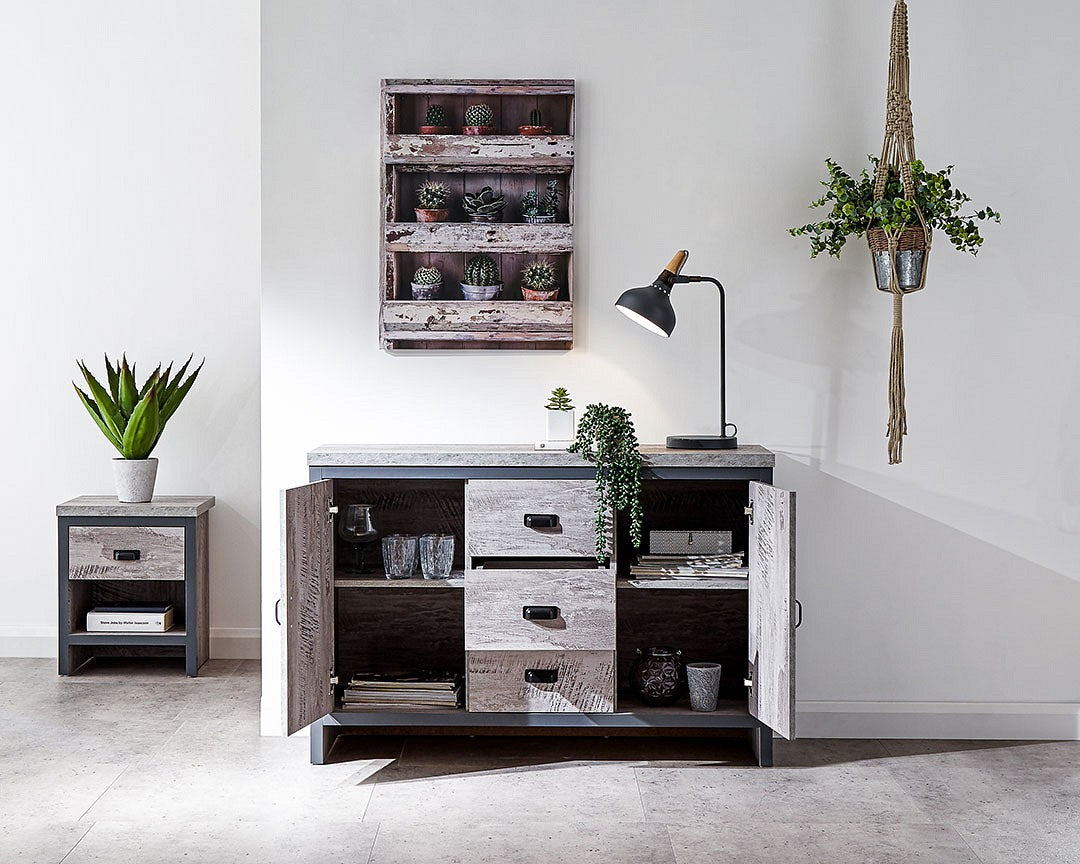 Boston Grey 2 Door 3 Drawer Sideboard