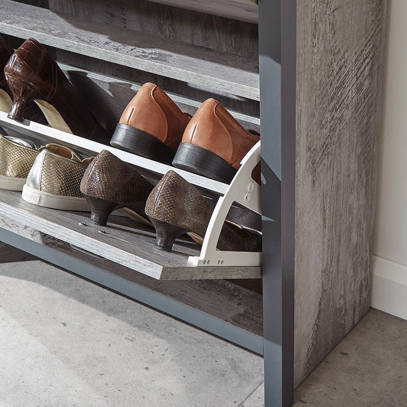Boston 2 Tier 1 Drawer Shoe Cabinet - GFW