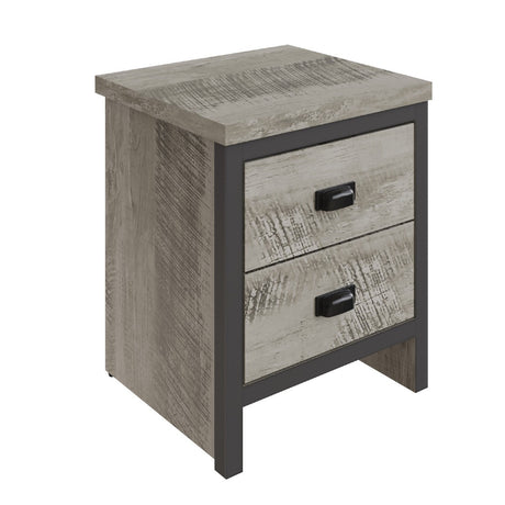 Boston Reclaimed Wood Effect 2 Drawer Bedside - GFW