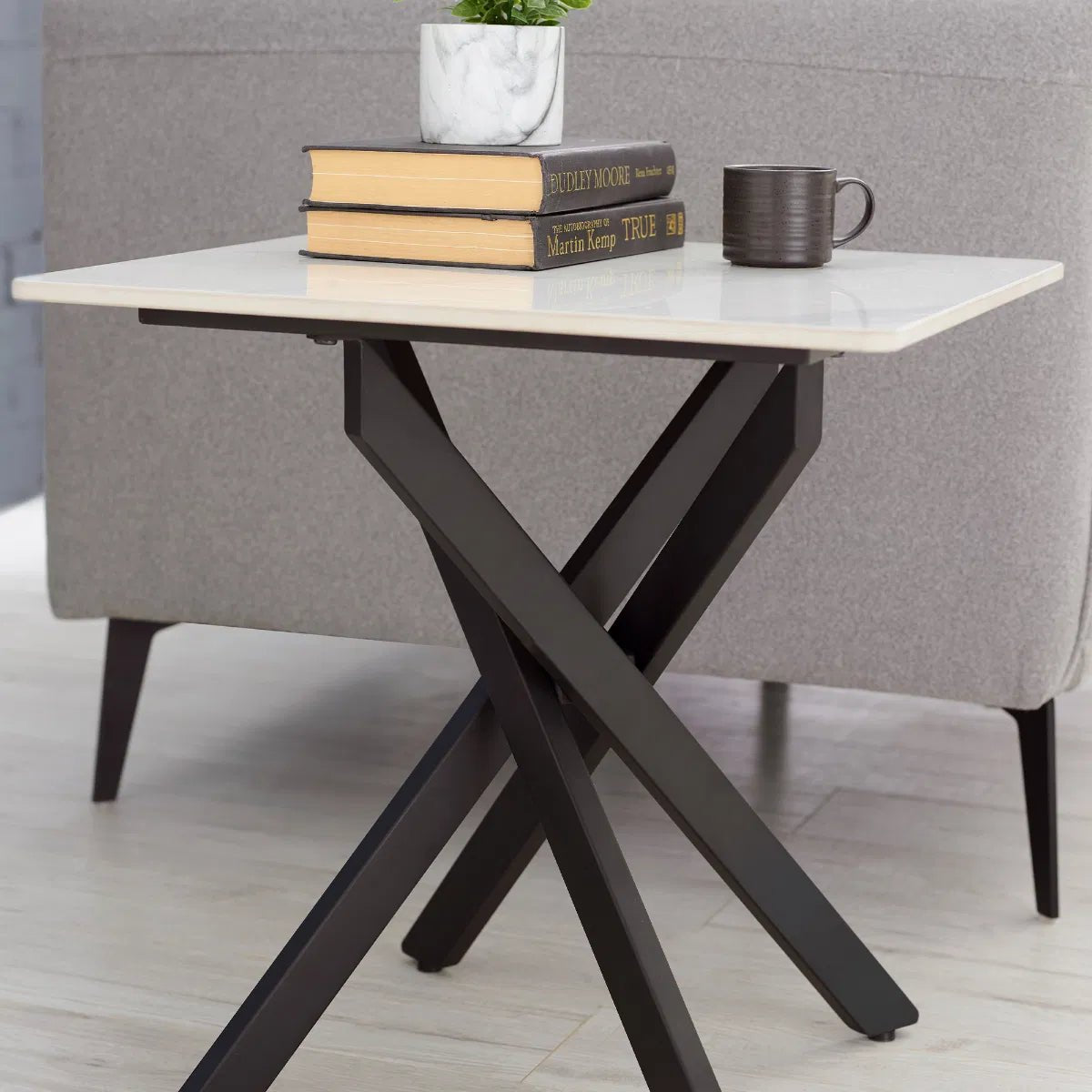 Bradley Marble Lamp Table - Julian Bowen