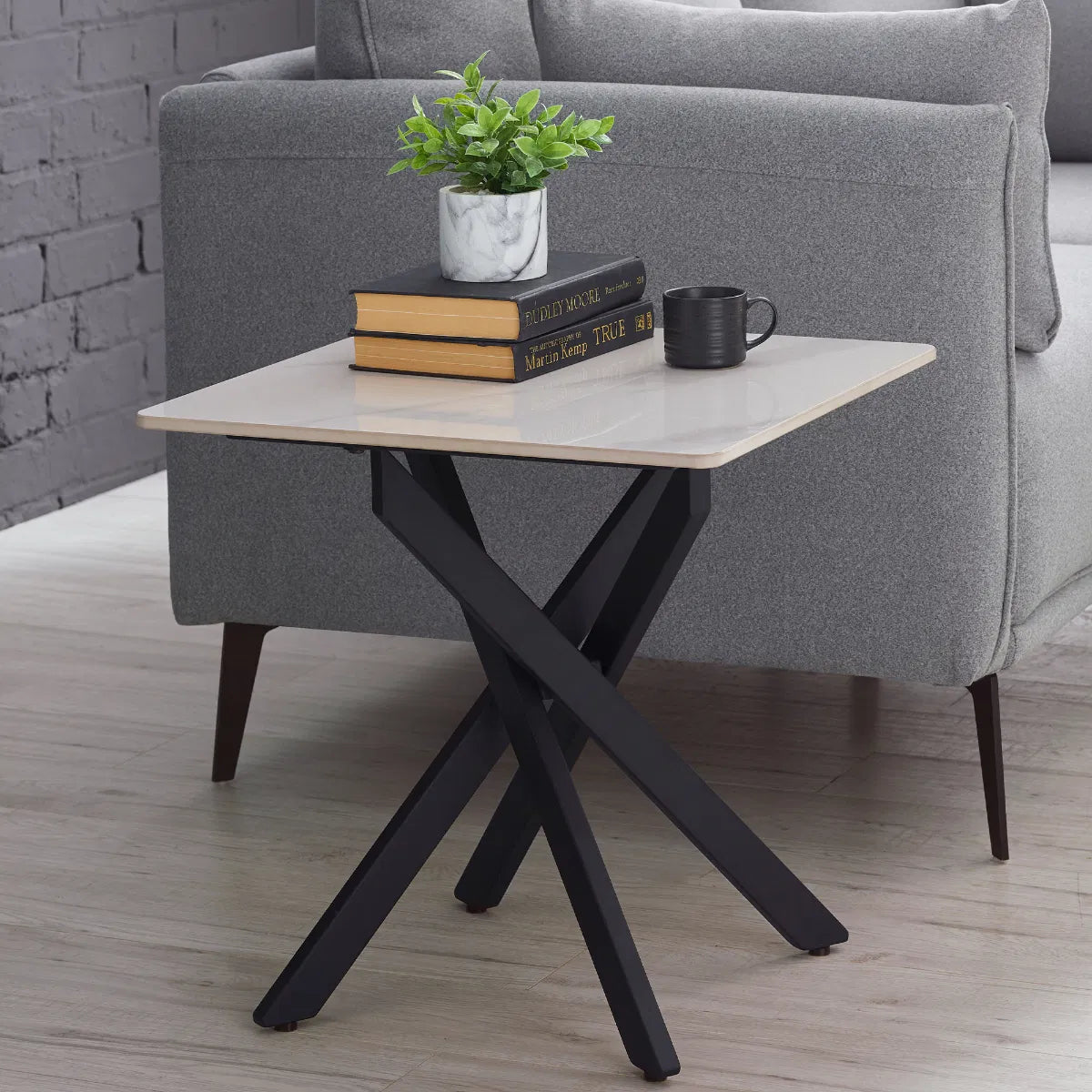 Bradley Marble Lamp Table - Julian Bowen