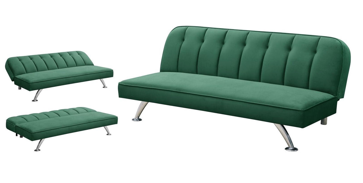 Brighton 3 Seater Velvet Clic Clac Sofa Bed - LPD