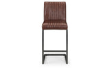 Brooklyn Pair of Brown Faux Leather Stools