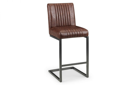 Brooklyn Pair of Brown Faux Leather Stools