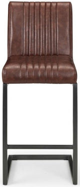 Brooklyn Brown Faux Leather Kitchen Stool - Julian Bowen
