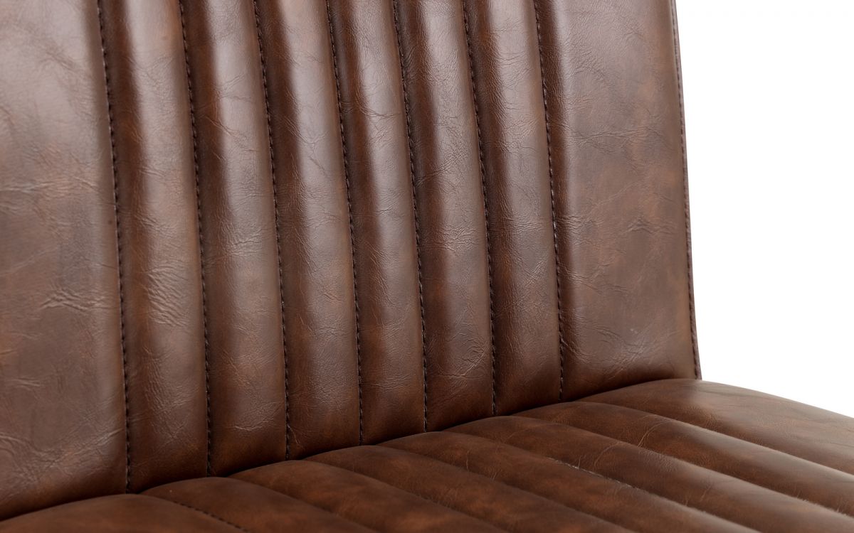 Brooklyn Brown Faux Leather Kitchen Stool - Julian Bowen