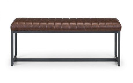 Brooklyn Dining Room Faux Leather Bench - Julian Bowen
