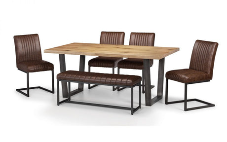 Brooklyn Dining Set, Bench and 4 Chairs - Julian Bowen