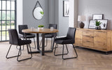Brooklyn Round Dining Table with 4 Soho Chairs - Julian Bowen