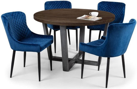 Brooklyn Round & Luxe Chairs Dining Set - Julian Bowen