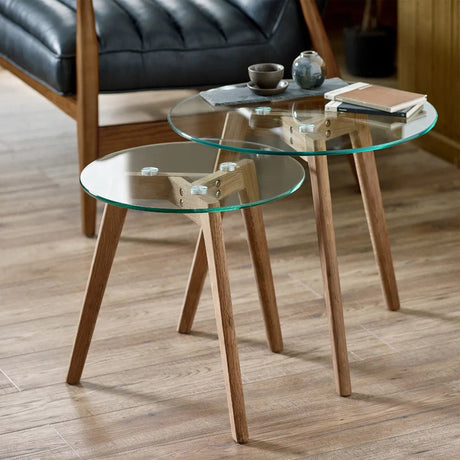 Bryant Nest of 2 Glass Tables - Julian Bowen