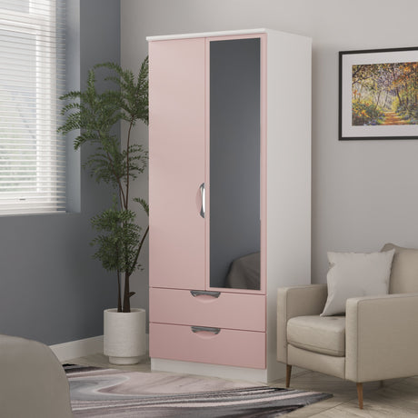 Camden 2 Door 2 Drawer Mirrored Wardrobe - Welcome Furniture