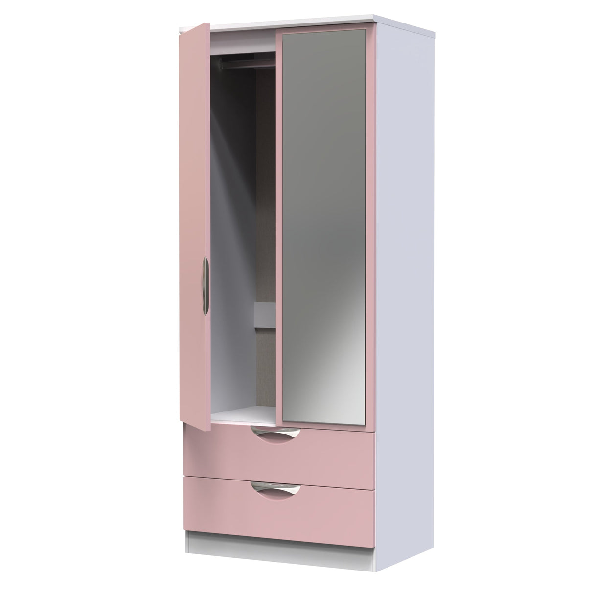 Camden 2 Door 2 Drawer Mirrored Wardrobe - Welcome Furniture