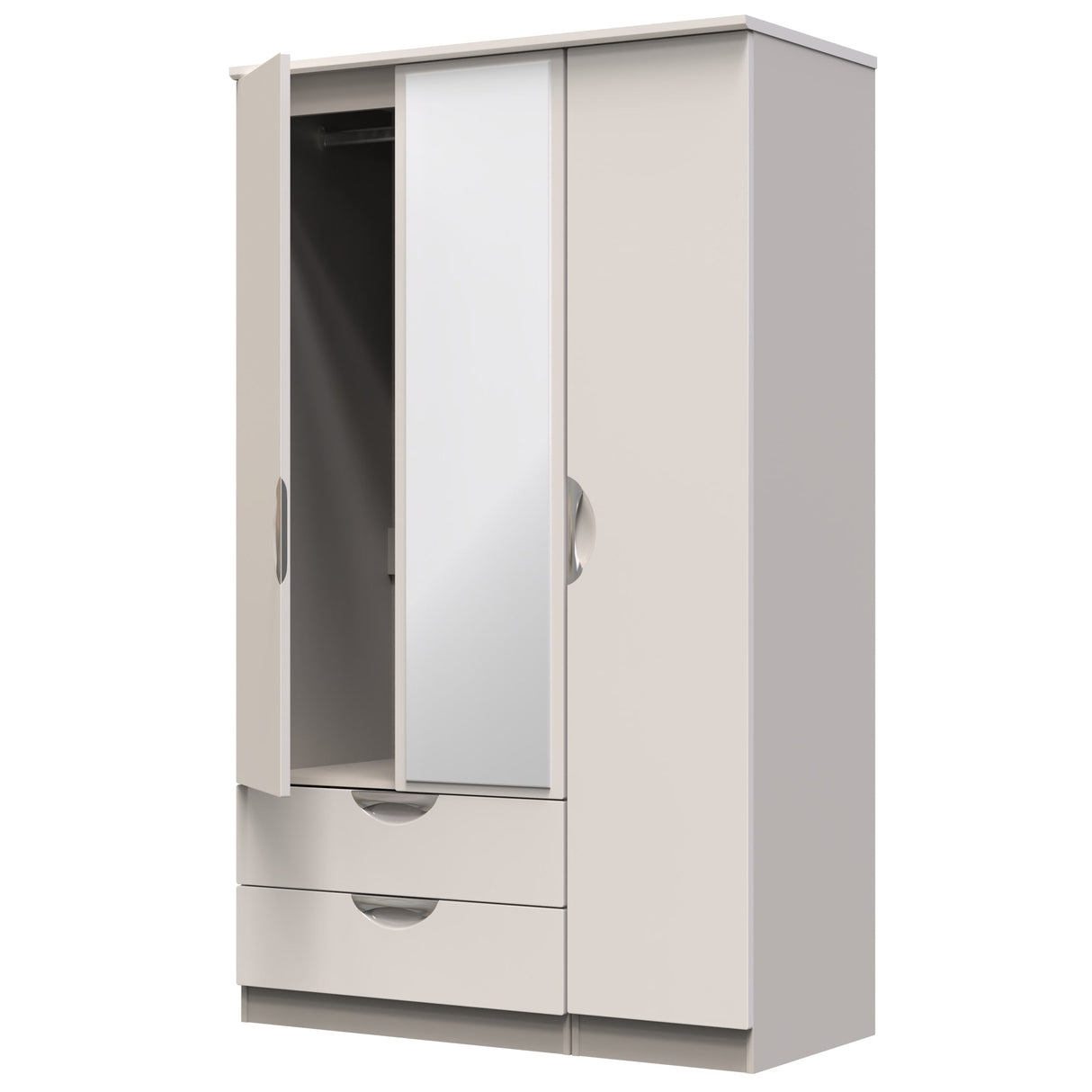 Camden 3 Door 2 Drawer Mirrored Wardrobe - Welcome Furniture