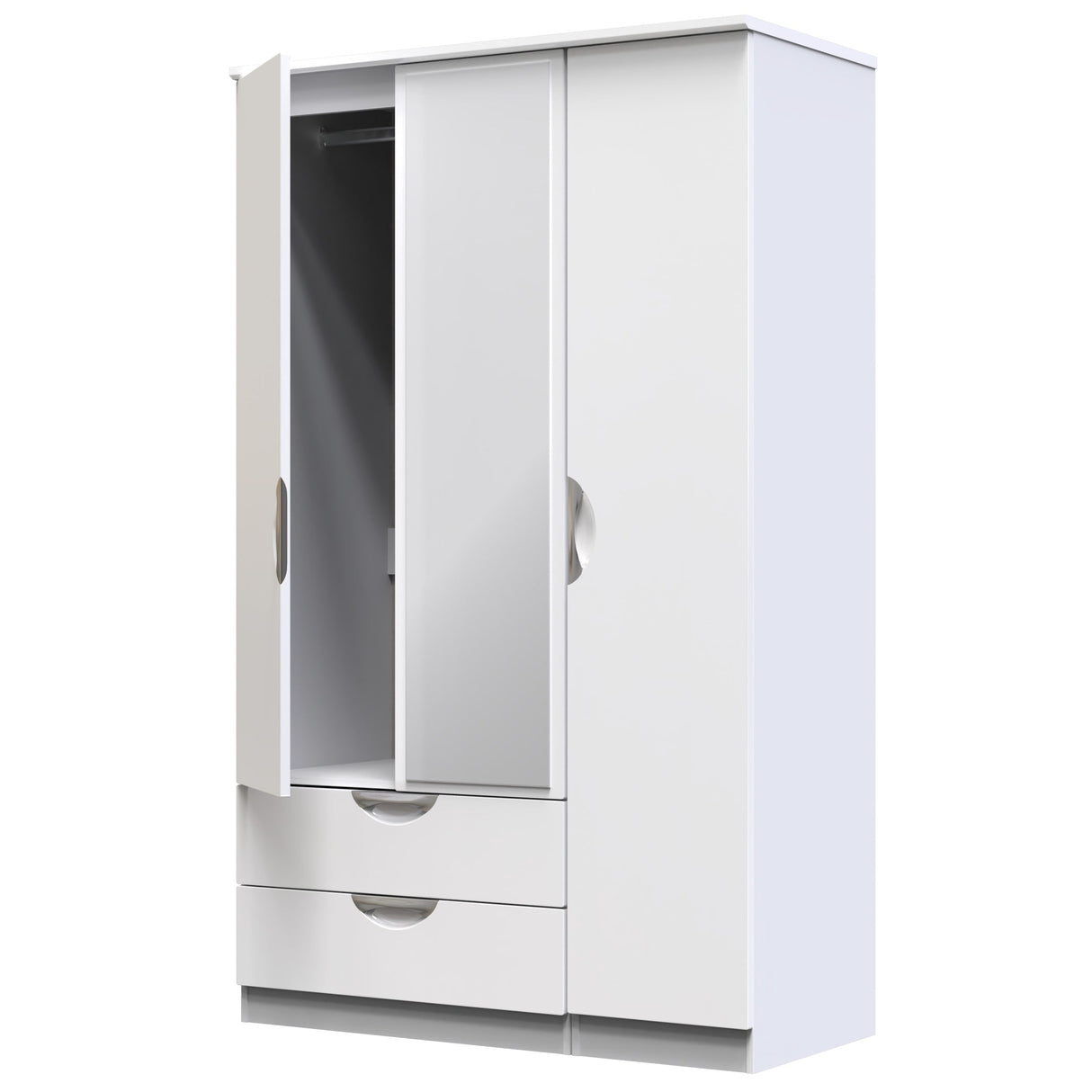 Camden 3 Door 2 Drawer Mirrored Wardrobe - Welcome Furniture
