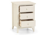 Cameo Stone White 3 Drawer Bedside