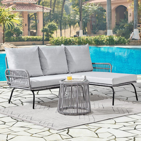 Canberra Light Grey 3 Piece Garden Set - TGC