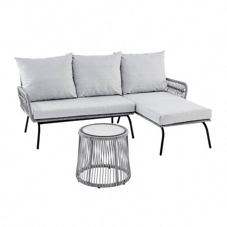 Canberra Light Grey 3 Piece Garden Set - TGC