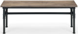 Carnegie Industrial Pipework Dining Table, Bench and 2 Luxe Chairs - Julian Bowen
