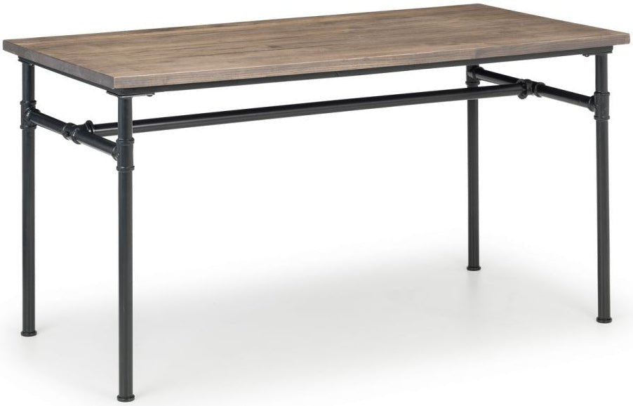 Carnegie Industrial Pipework Dining Table with 4 Luxe Chairs - Julian Bowen