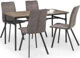 Carnegie Industrial Pipework Dining Table with 4 Monroe Chairs - Julian Bowen