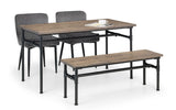 Carnegie Industrial Pipework Dining Table, Bench and 2 Luxe Chairs