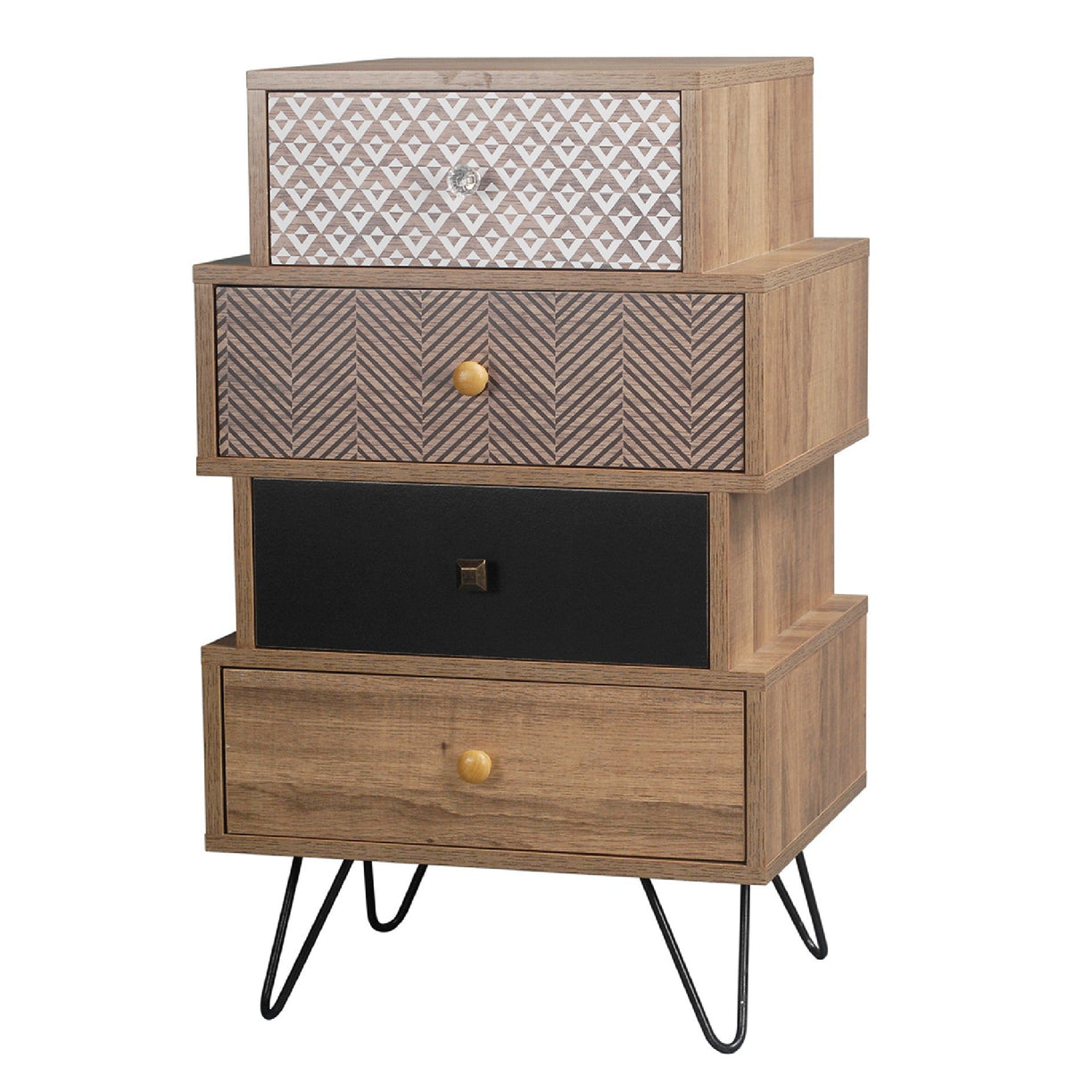 Casablanca 4 Drawer Chest with Black Hairpin Legs - LPD