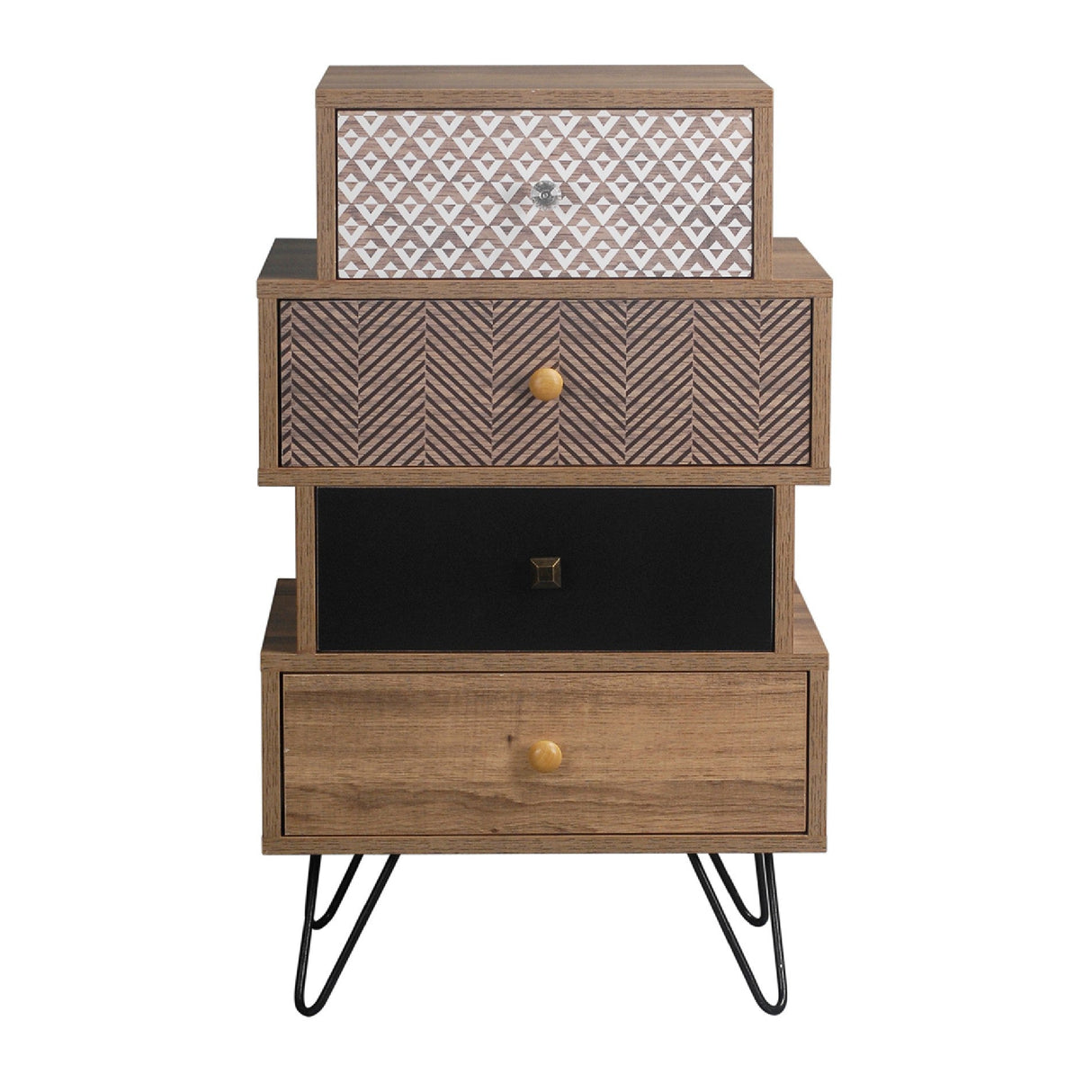 Casablanca 4 Drawer Chest with Black Hairpin Legs - LPD