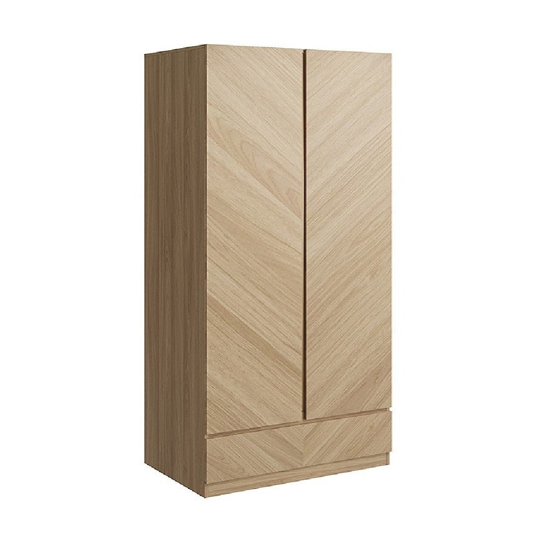 Catania Herringbone 2 Door 1 Drawer Wardrobe - GFW