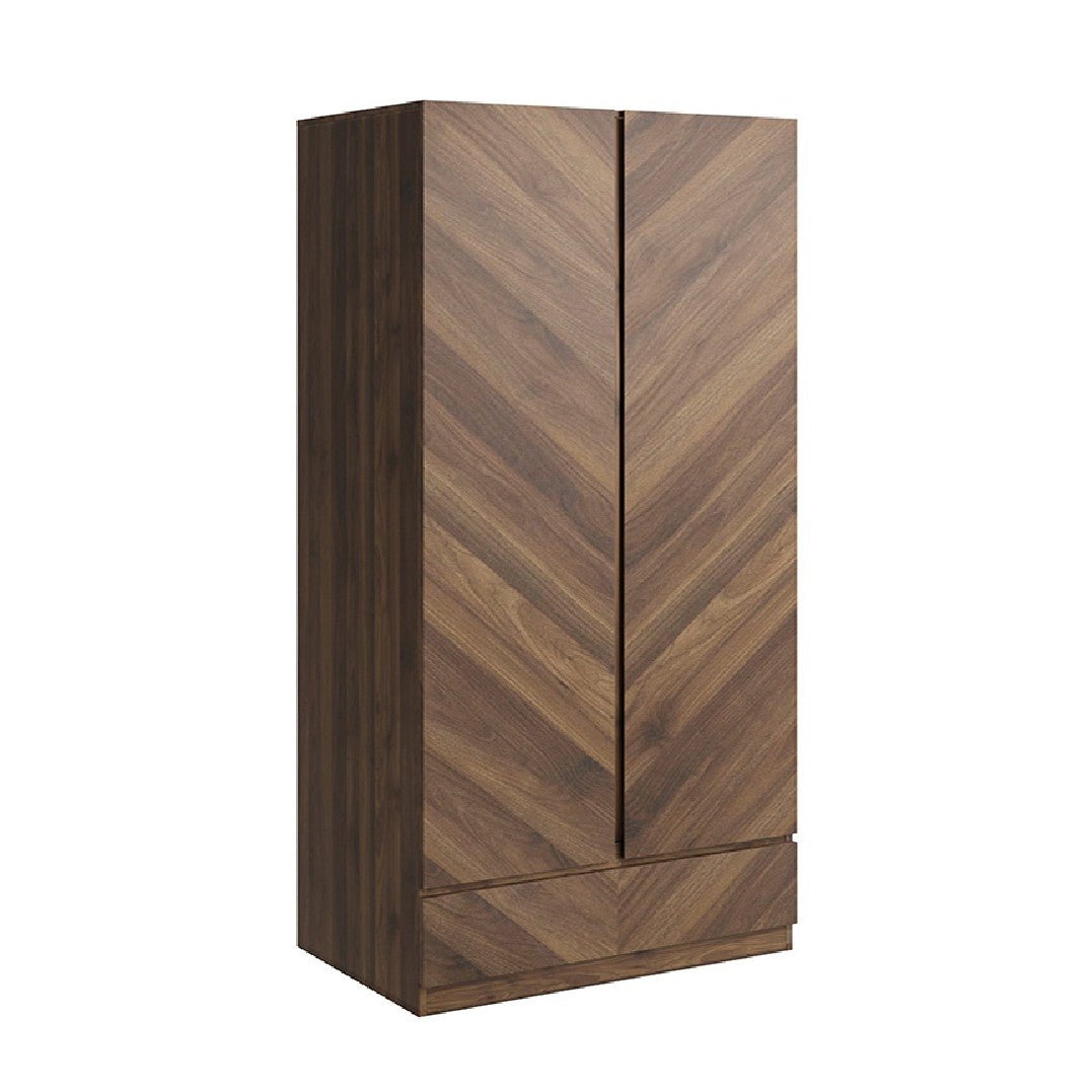 Catania Herringbone 2 Door 1 Drawer Wardrobe - GFW